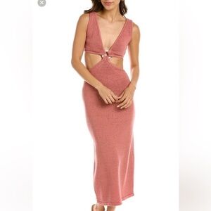Cult Gaia Chic Pink Halter Maxi Dress
